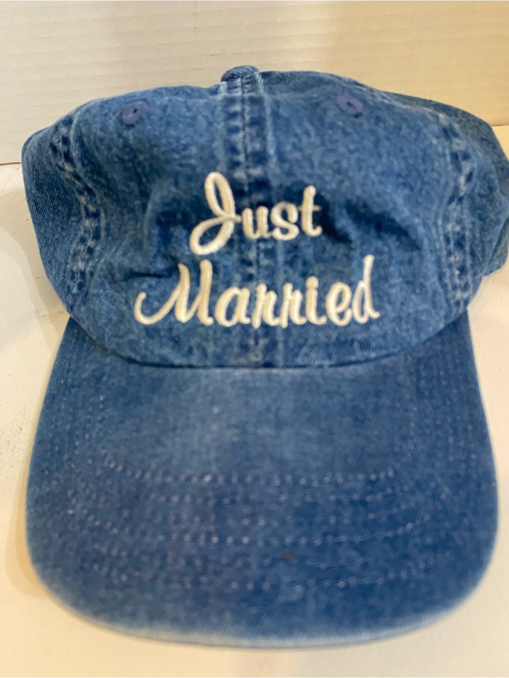 Source Unknown Blue Denim 'Just Married' Cap